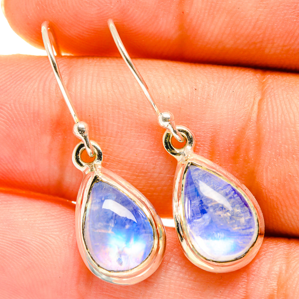 Rainbow Moonstone Earrings handcrafted by Anasilvercos - EARR417699