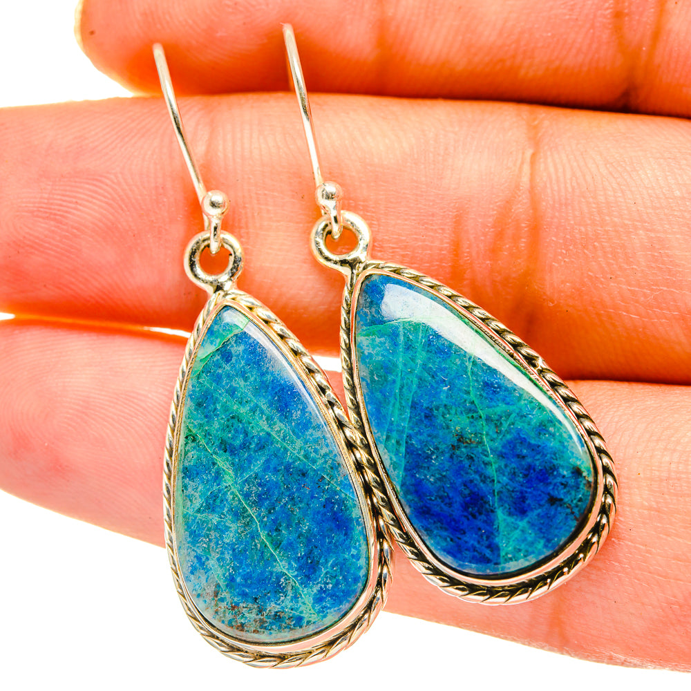 Chrysocolla Earrings handcrafted by Anasilvercos - EARR417710