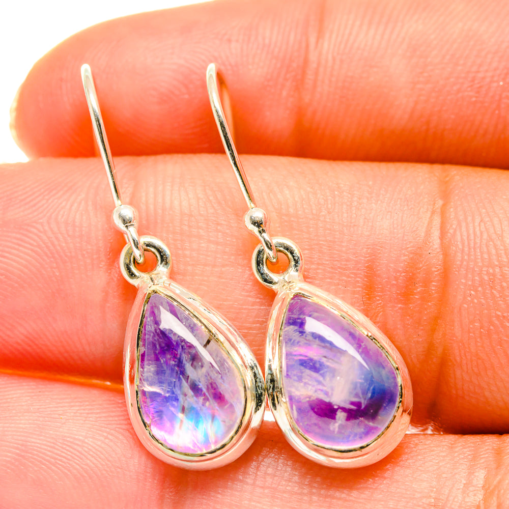 Purple Moonstone Earrings handcrafted by Anasilvercos - EARR417732