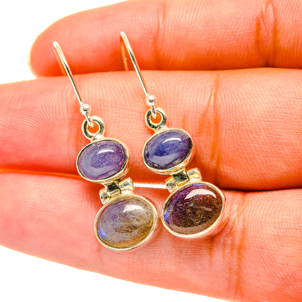 Labradorite, Tanzanite Earrings handcrafted by Anasilvercos - EARR417758