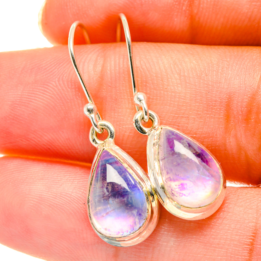 Purple Moonstone Earrings handcrafted by Anasilvercos - EARR417763