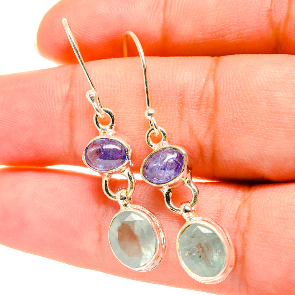 Aqua Chalcedony Earrings handcrafted by Anasilvercos - EARR417779