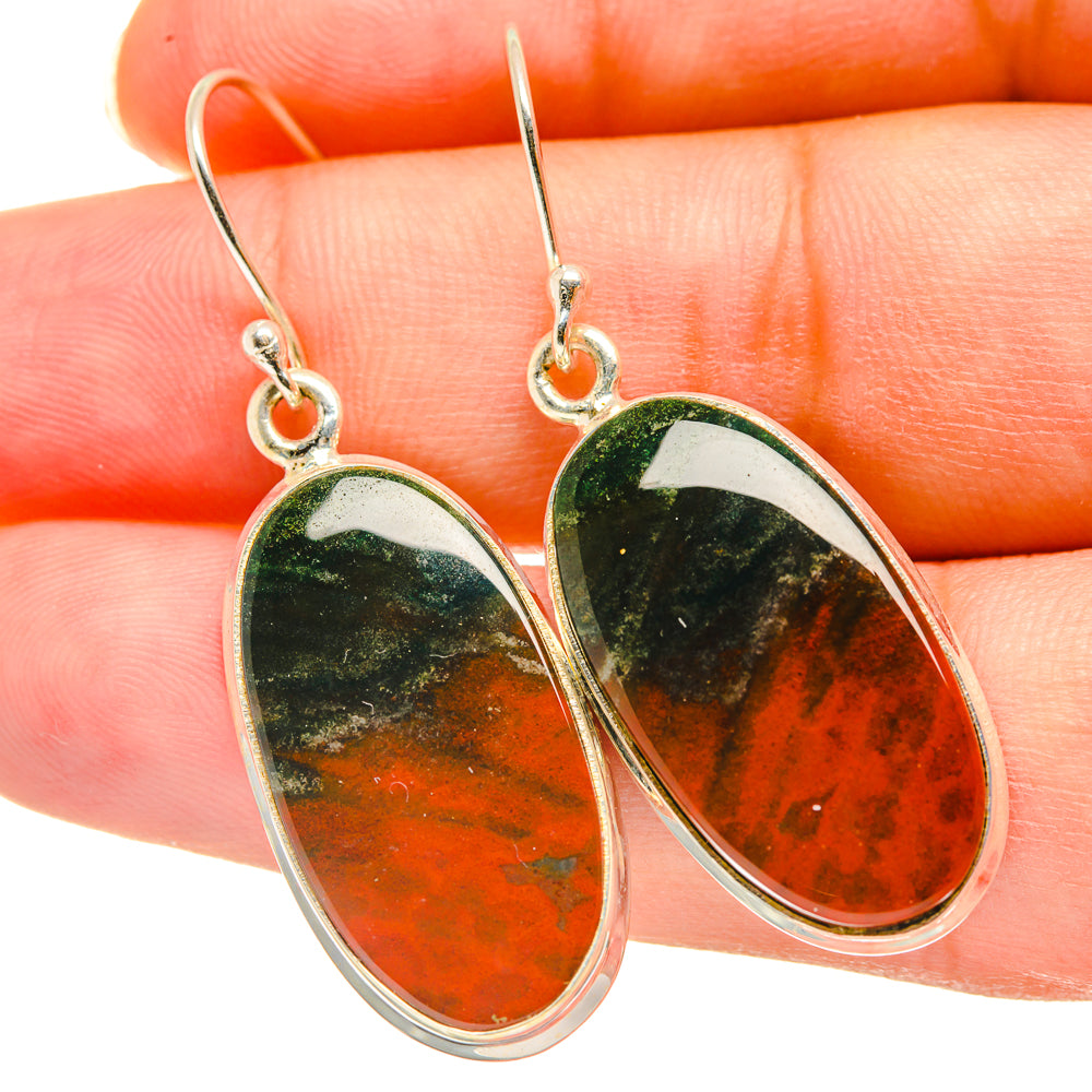 Bloodstone Earrings handcrafted by Anasilvercos - EARR417785