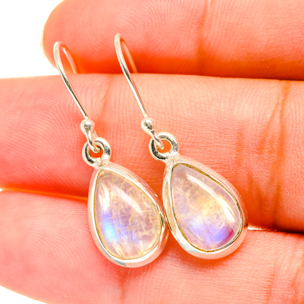 Rainbow Moonstone Earrings handcrafted by Anasilvercos - EARR417788