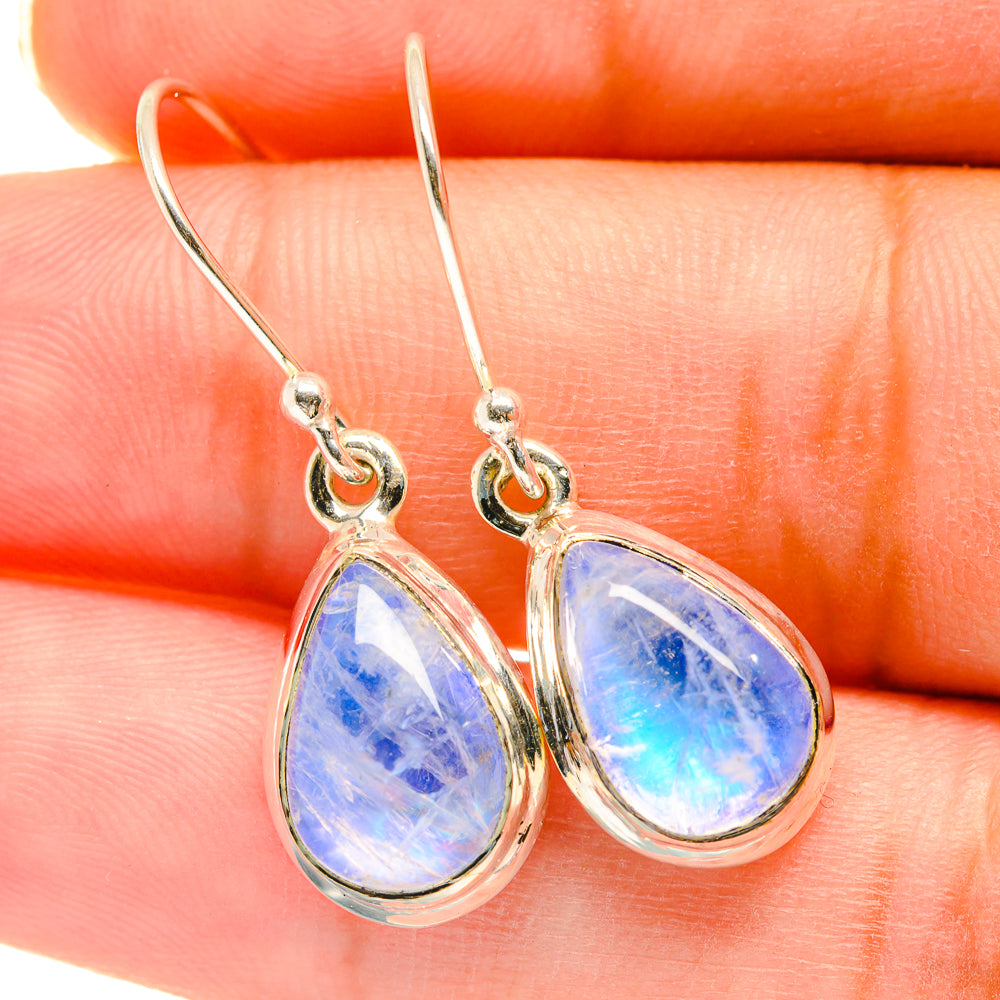 Rainbow Moonstone Earrings handcrafted by Anasilvercos - EARR417798