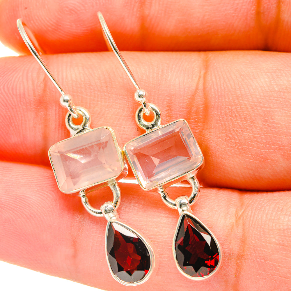 Rose Quartz Earrings handcrafted by Anasilvercos - EARR417805