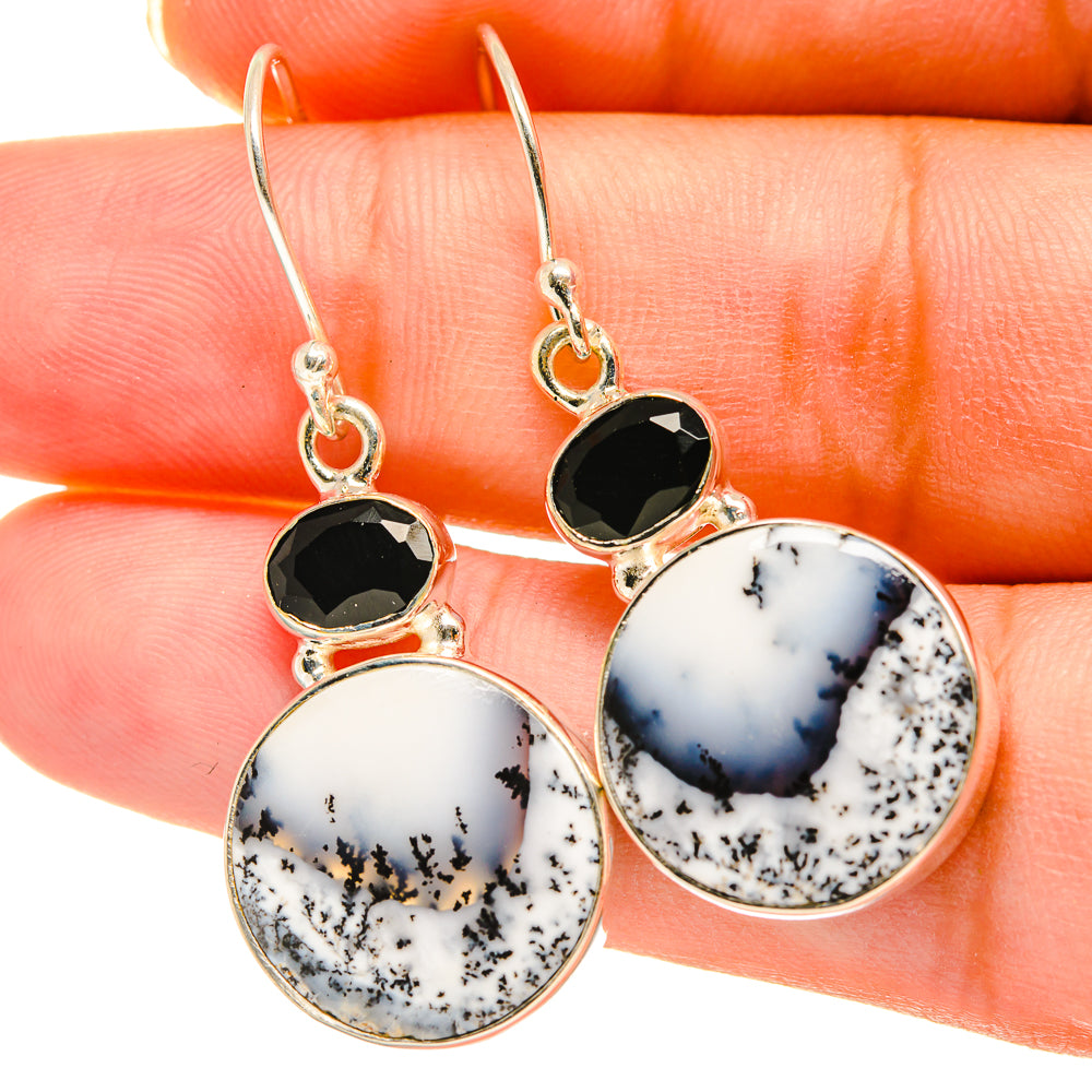 Dendritic Opal Earrings handcrafted by Anasilvercos - EARR417807