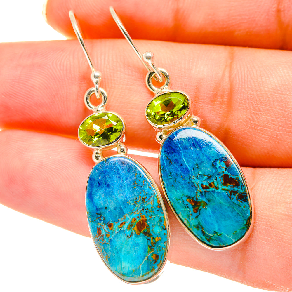 Chrysocolla Earrings handcrafted by Anasilvercos - EARR417813
