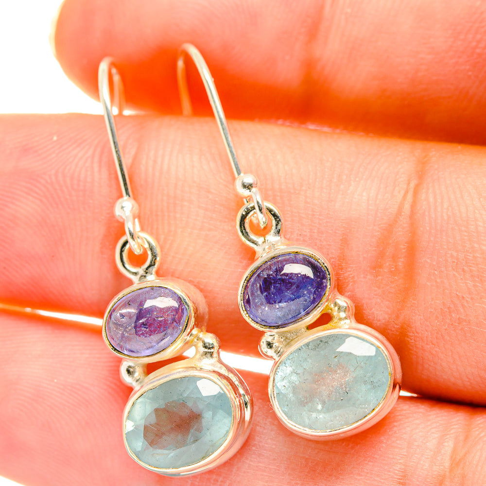 Aqua Chalcedony Earrings handcrafted by Anasilvercos - EARR417816
