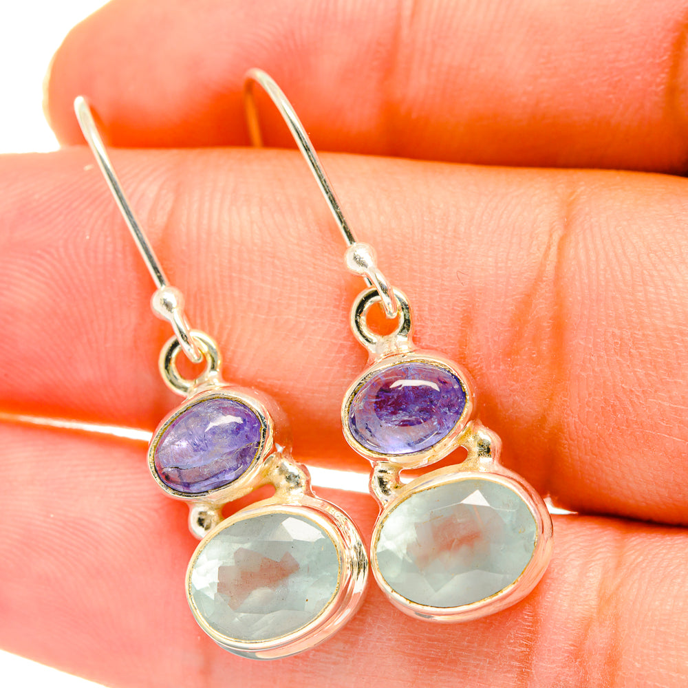 Aqua Chalcedony Earrings handcrafted by Anasilvercos - EARR417819
