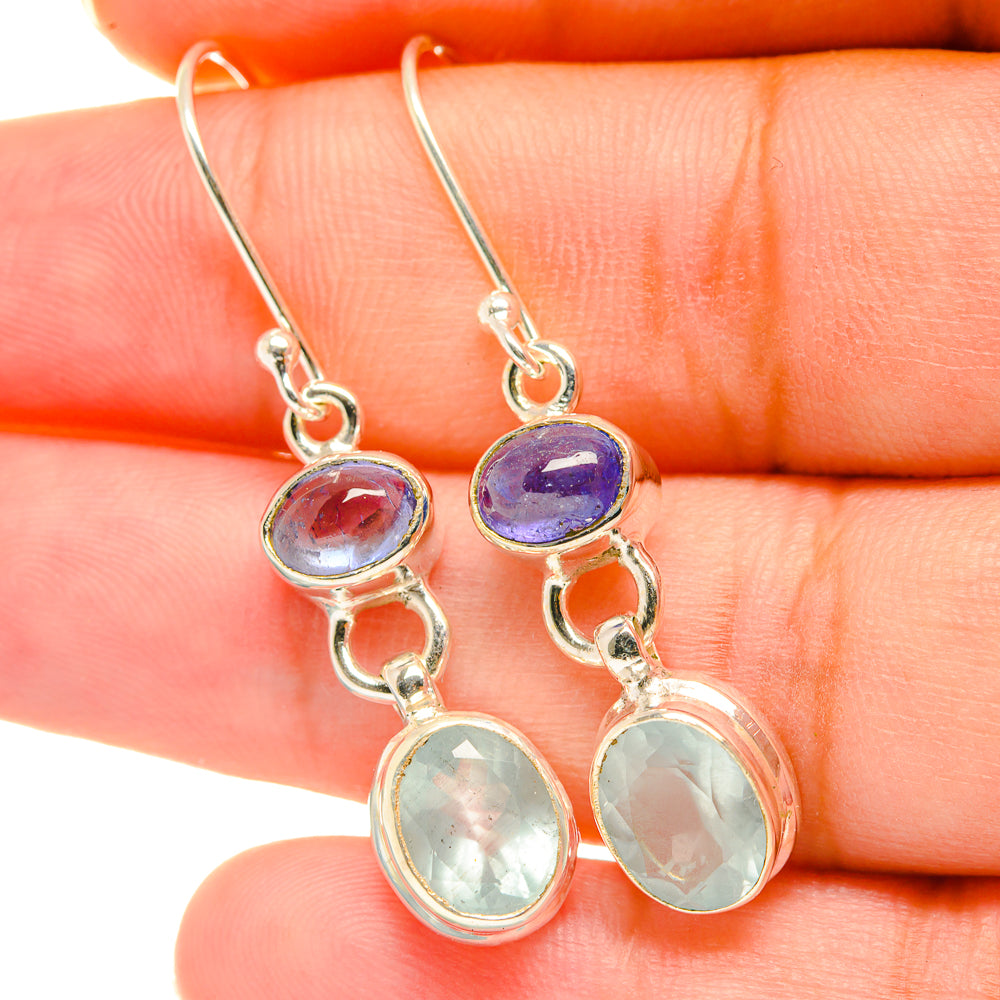 Aqua Chalcedony Earrings handcrafted by Anasilvercos - EARR417821