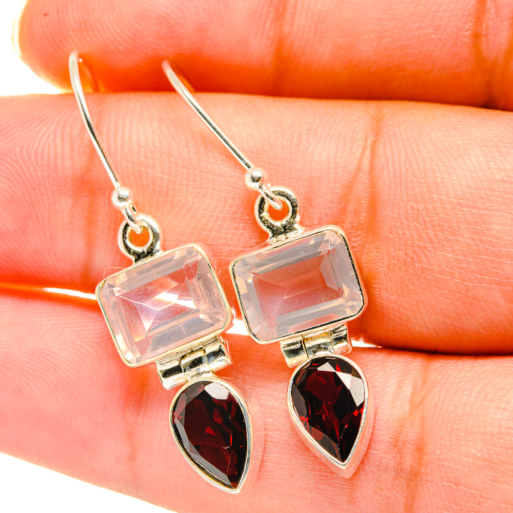 Rose Quartz Earrings handcrafted by Anasilvercos - EARR417828