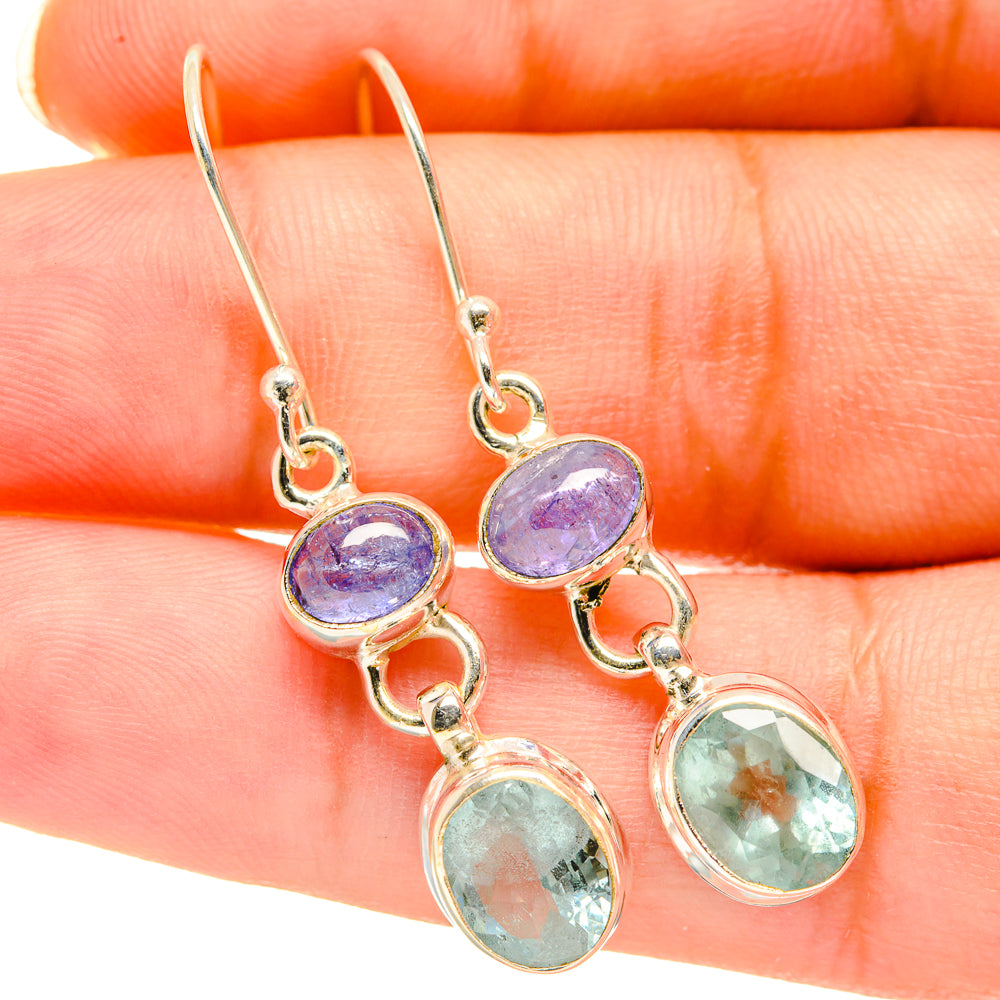 Aqua Chalcedony Earrings handcrafted by Anasilvercos - EARR417839