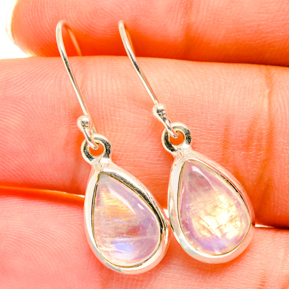 Rainbow Moonstone Earrings handcrafted by Anasilvercos - EARR417841