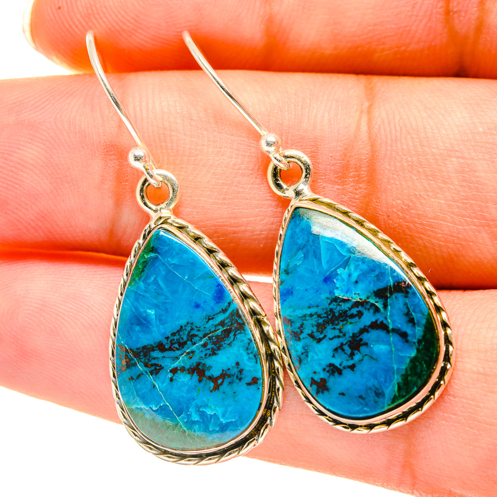 Chrysocolla Earrings handcrafted by Anasilvercos - EARR417848