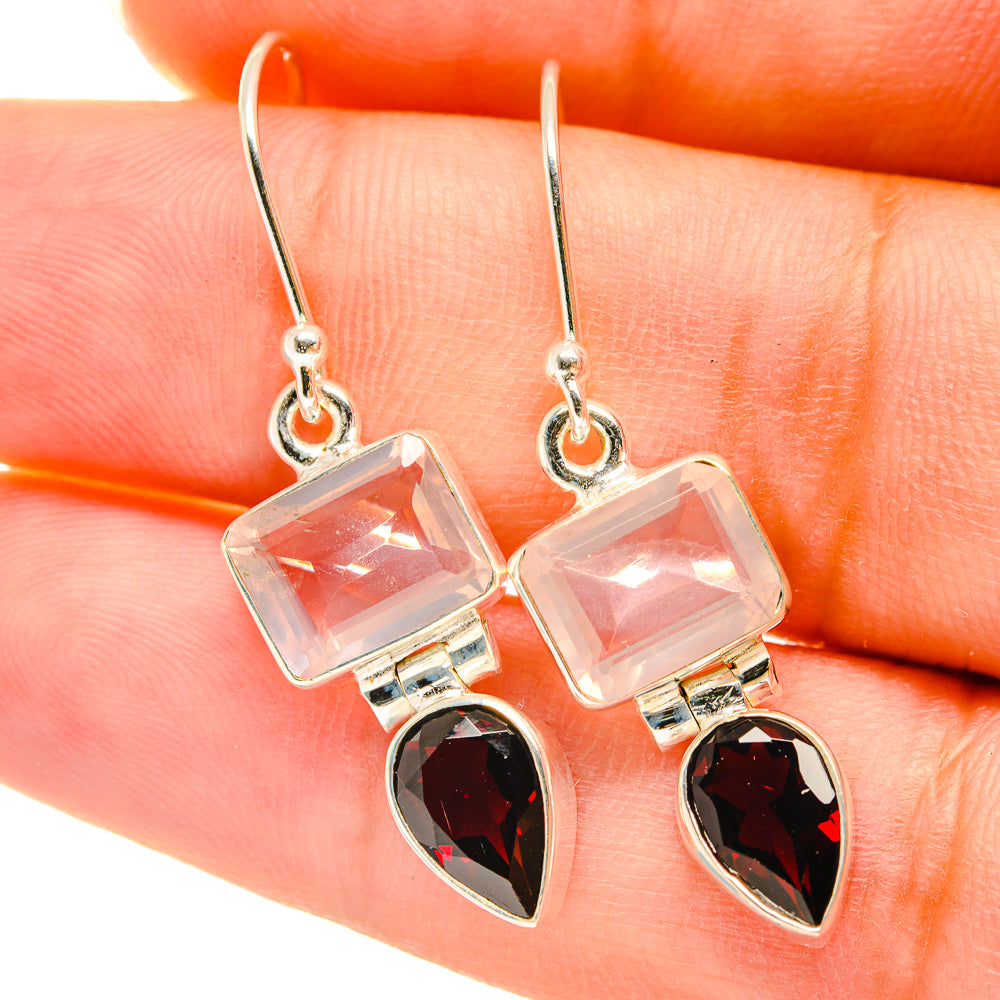 Rose Quartz Earrings handcrafted by Anasilvercos - EARR417849