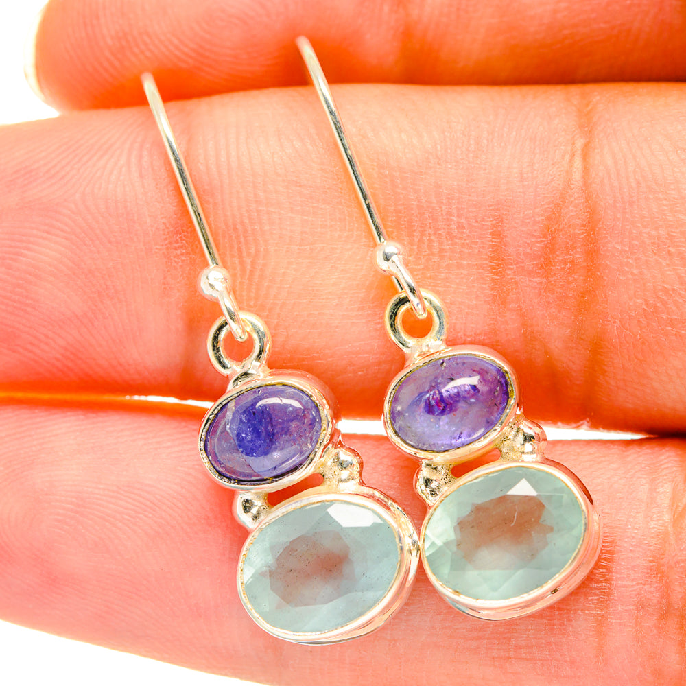 Aqua Chalcedony Earrings handcrafted by Anasilvercos - EARR417856