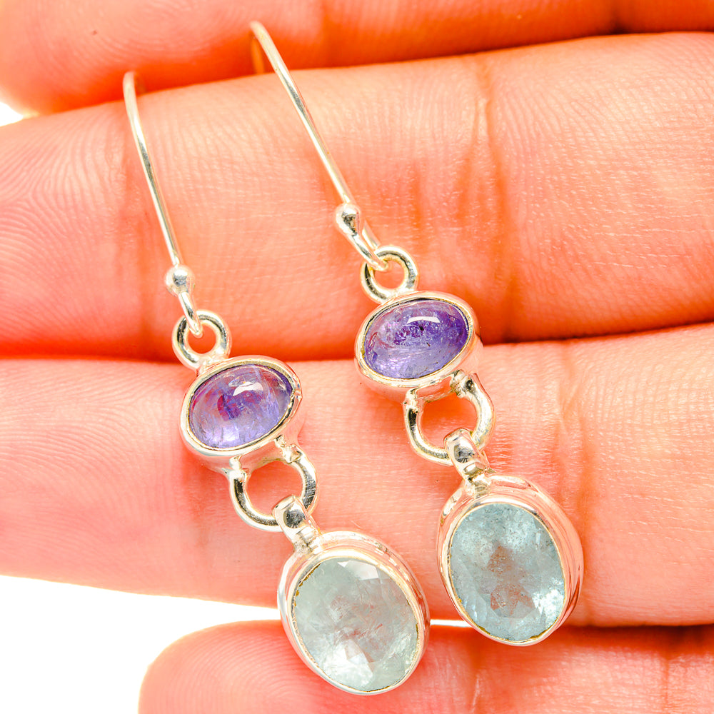 Aqua Chalcedony Earrings handcrafted by Anasilvercos - EARR417862