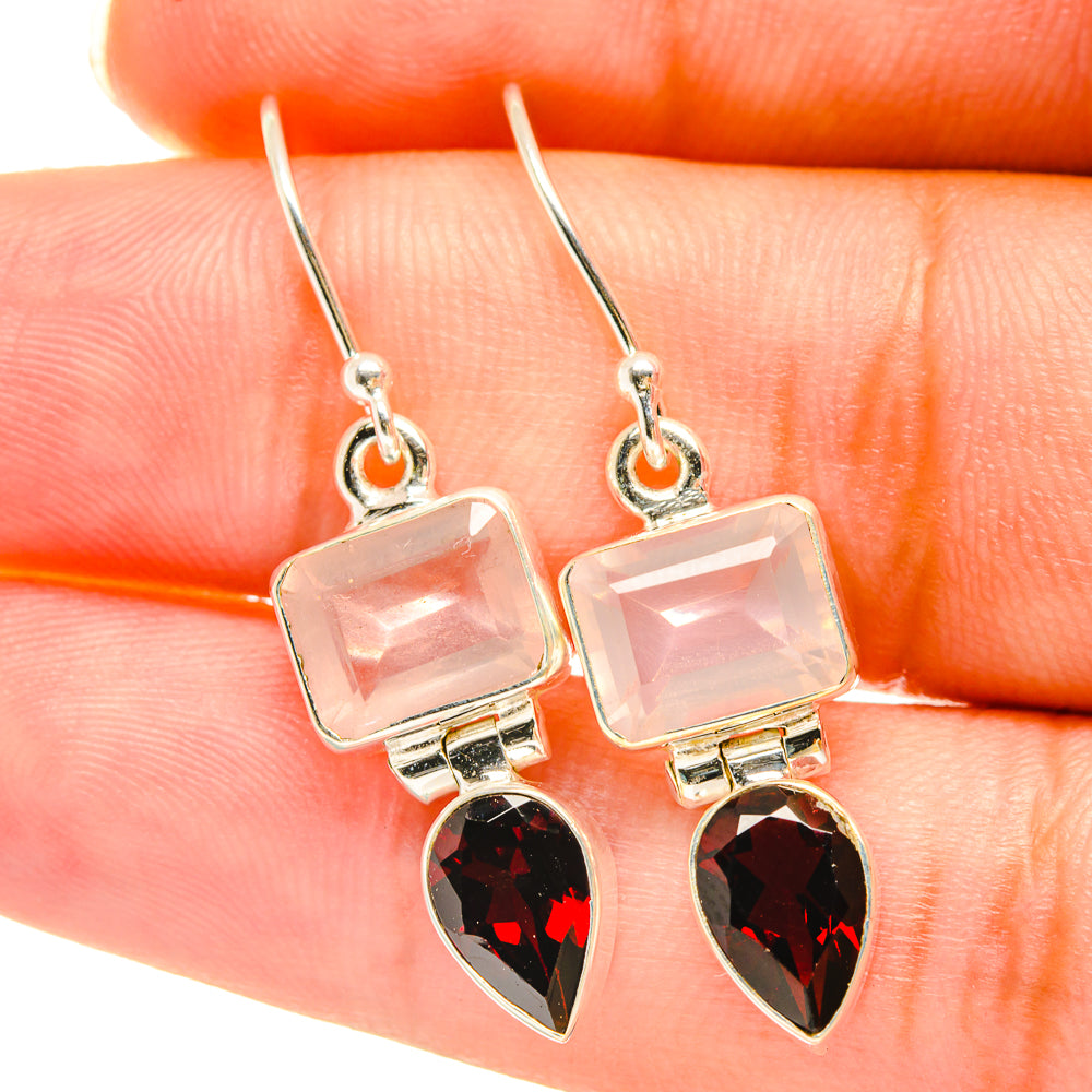 Rose Quartz Earrings handcrafted by Anasilvercos - EARR417868