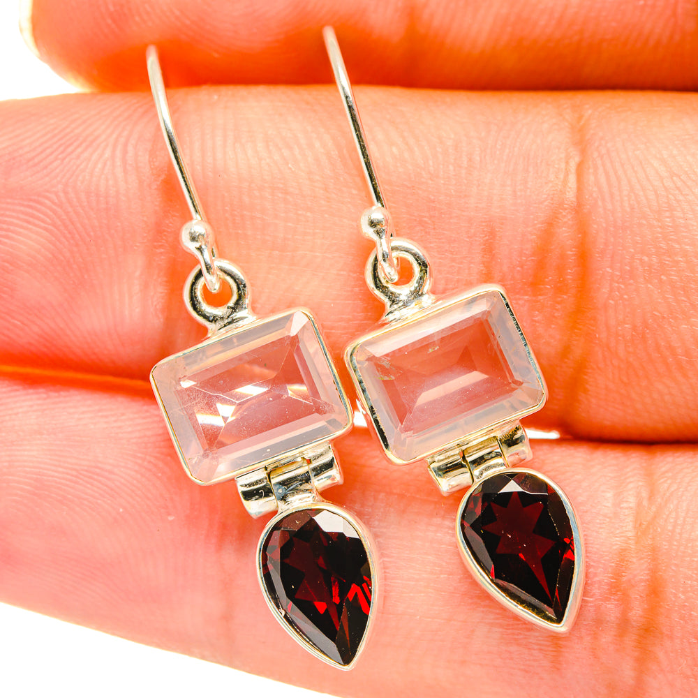 Rose Quartz Earrings handcrafted by Anasilvercos - EARR417883