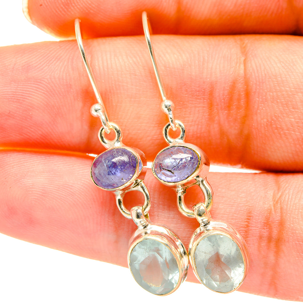 Aqua Chalcedony Earrings handcrafted by Anasilvercos - EARR417885