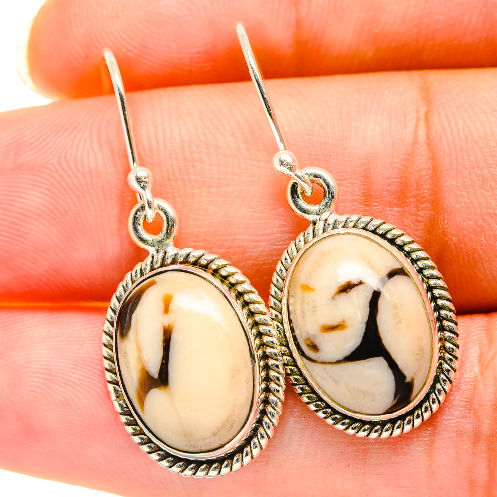 Peanut Wood Jasper Earrings handcrafted by Anasilvercos - EARR417889