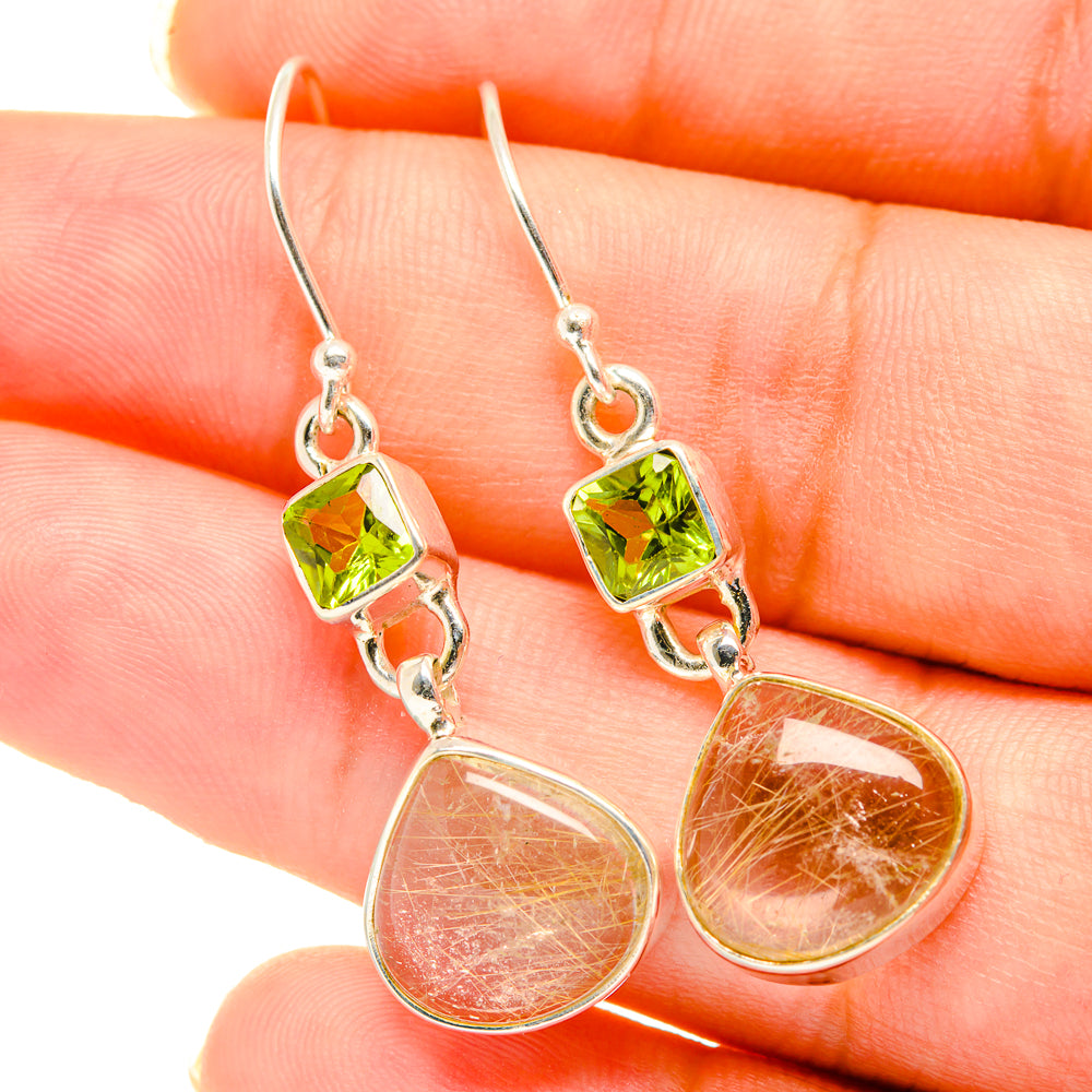 Rutilated Quartz Earrings handcrafted by Anasilvercos - EARR417893