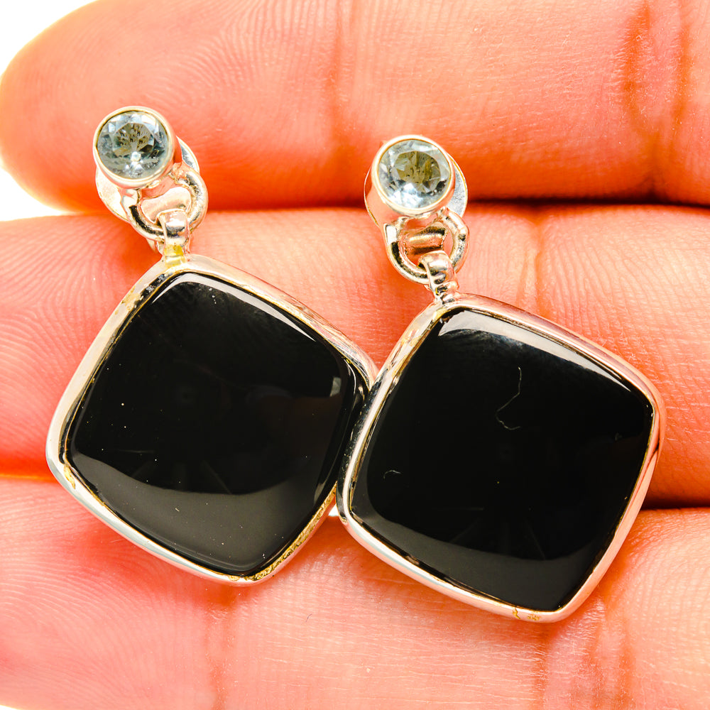 Black Onyx Earrings handcrafted by Anasilvercos - EARR417895