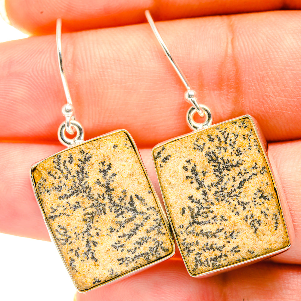 Germany Psilomelane Dendrite Earrings handcrafted by Anasilvercos - EARR417897