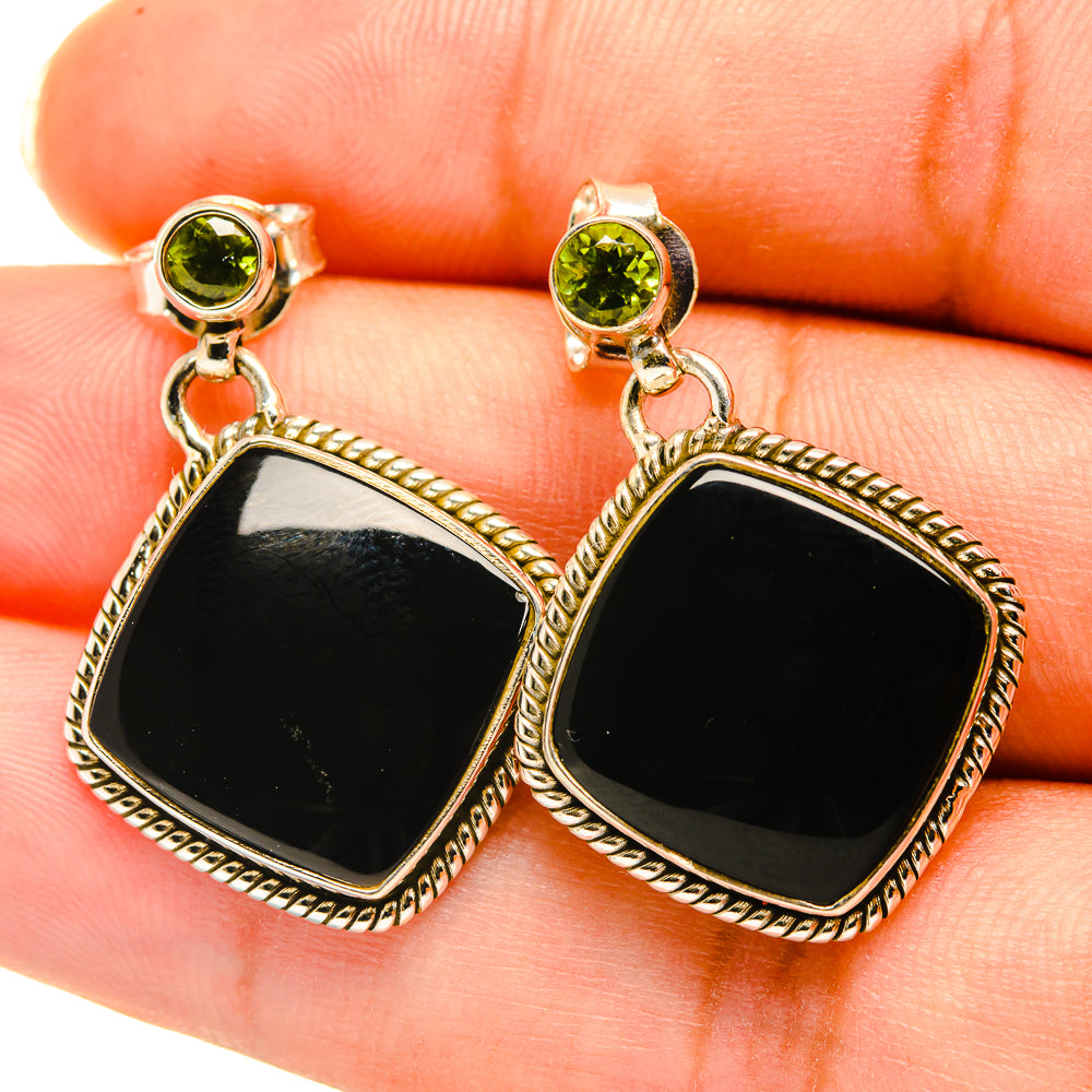 Black Onyx Earrings handcrafted by Anasilvercos - EARR417903