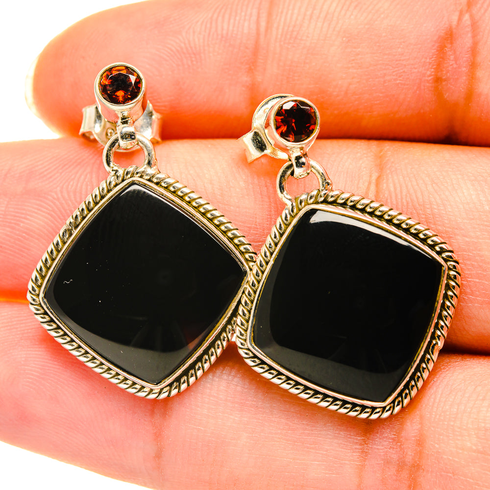 Black Onyx Earrings handcrafted by Anasilvercos - EARR417910
