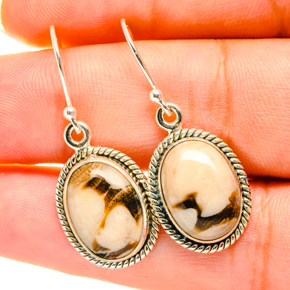 Peanut Wood Jasper Earrings handcrafted by Anasilvercos - EARR417911