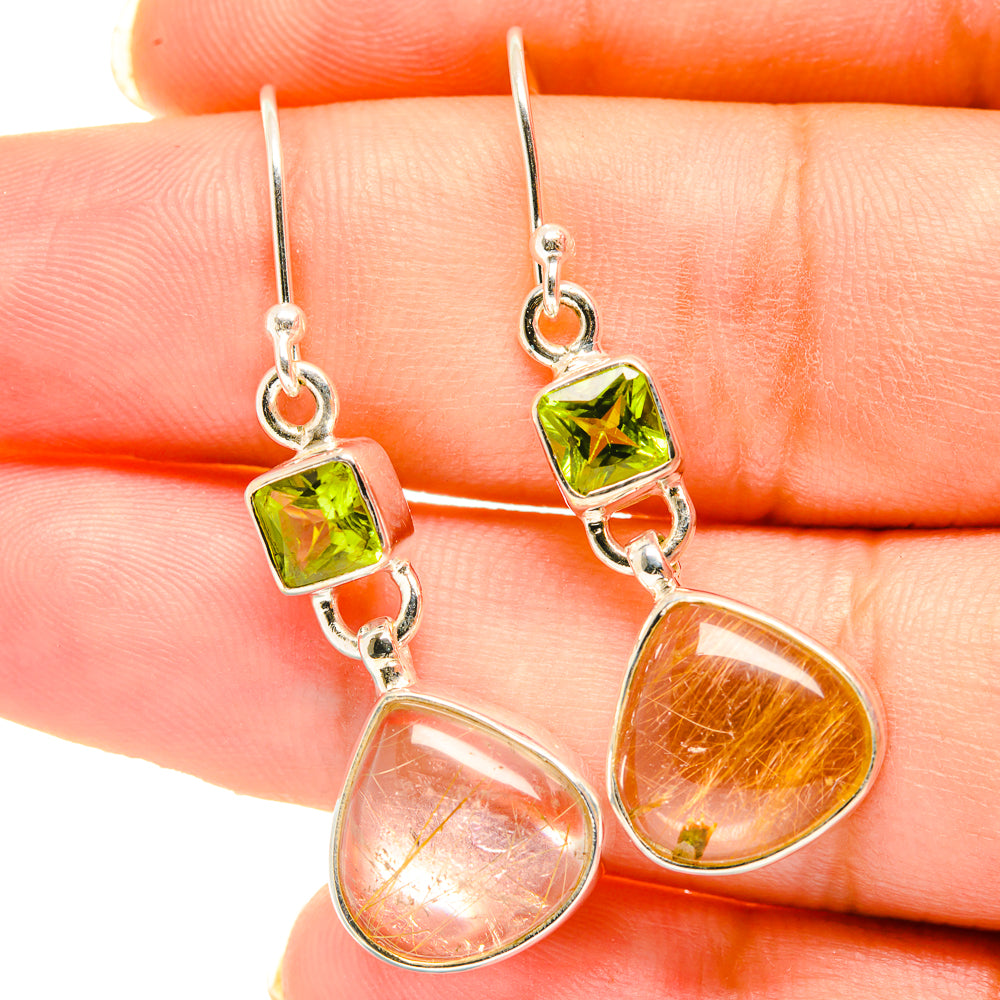 Rutilated Quartz Earrings handcrafted by Anasilvercos - EARR417912