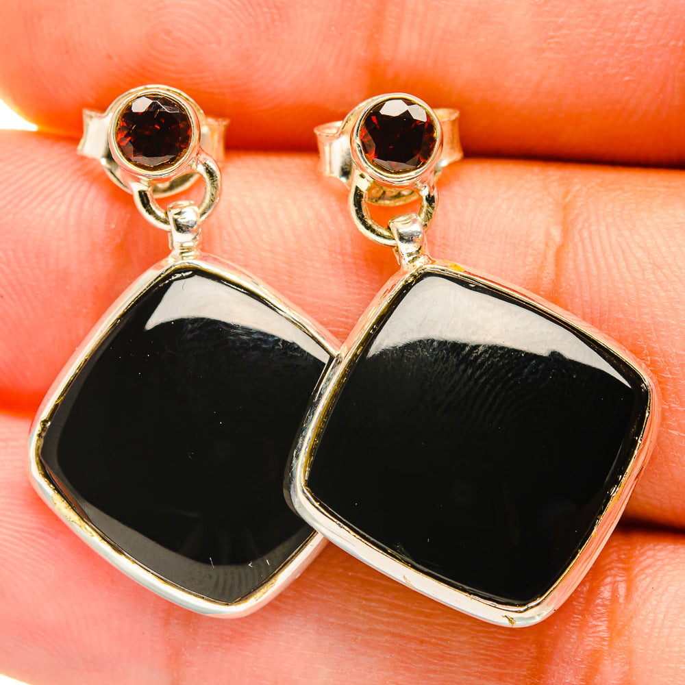 Black Onyx Earrings handcrafted by Anasilvercos - EARR417917
