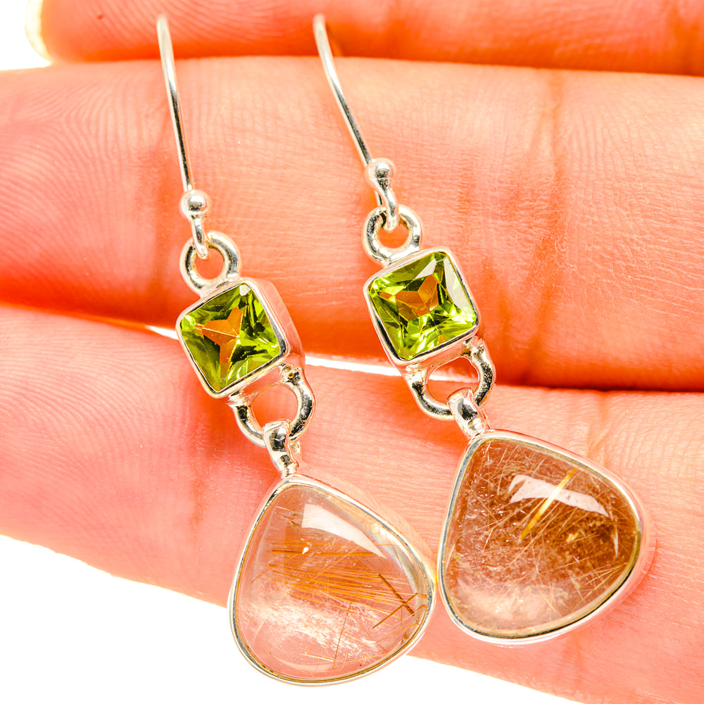 Rutilated Quartz Earrings handcrafted by Anasilvercos - EARR417919
