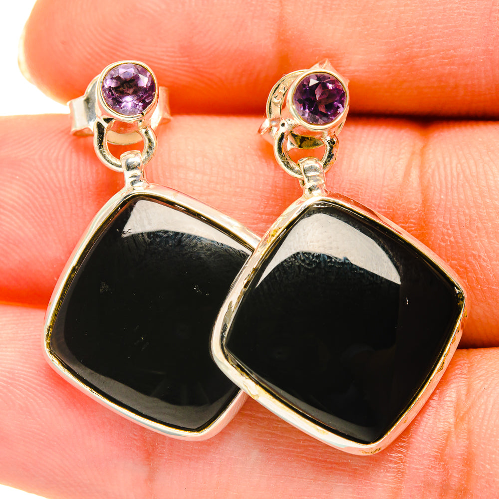 Black Onyx Earrings handcrafted by Anasilvercos - EARR417920