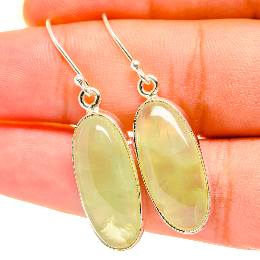 Prehnite Earrings handcrafted by Anasilvercos - EARR417933