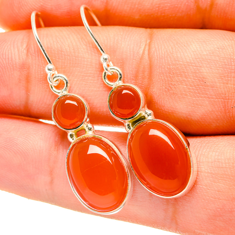 Carnelian Earrings handcrafted by Anasilvercos - EARR417941