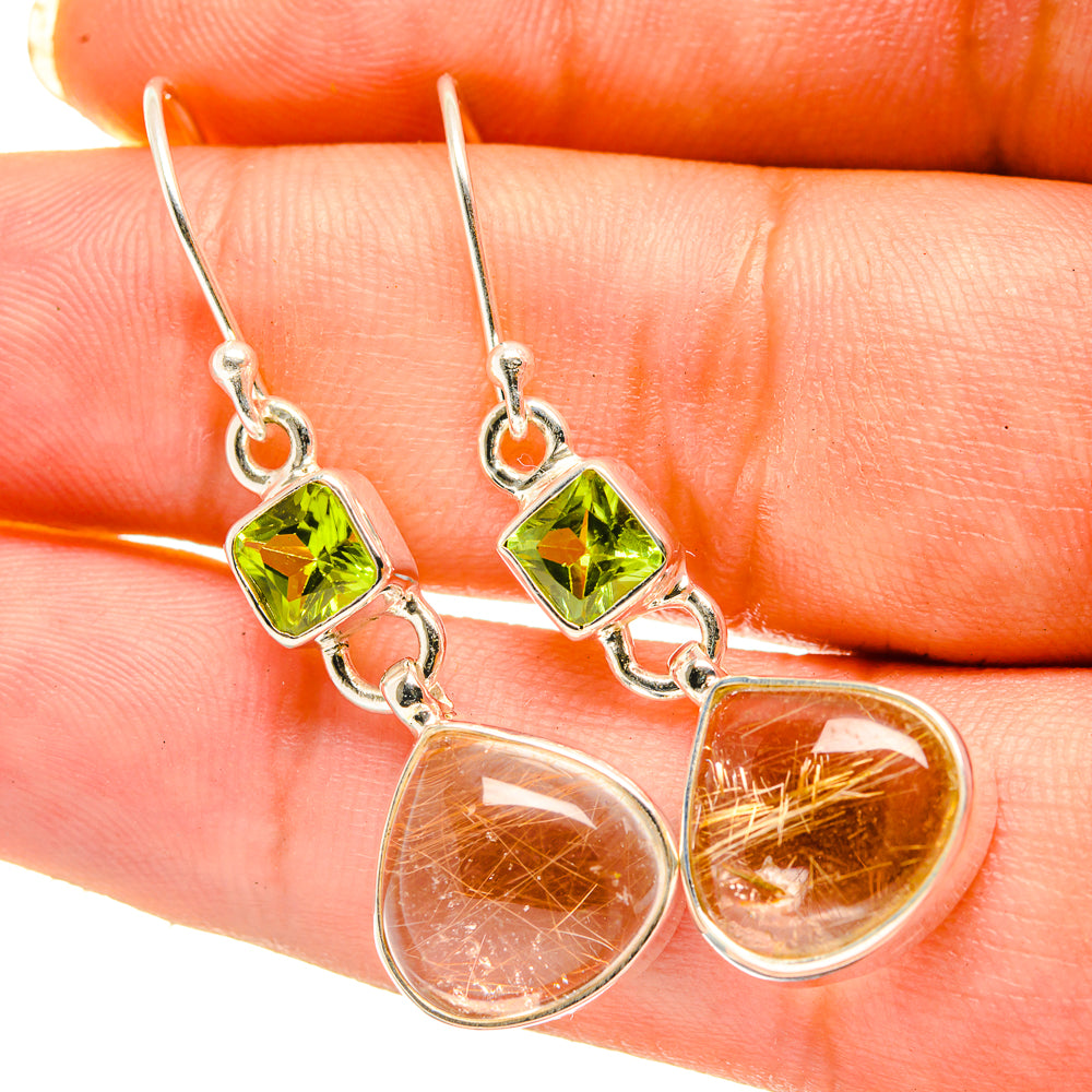 Rutilated Quartz Earrings handcrafted by Anasilvercos - EARR417942