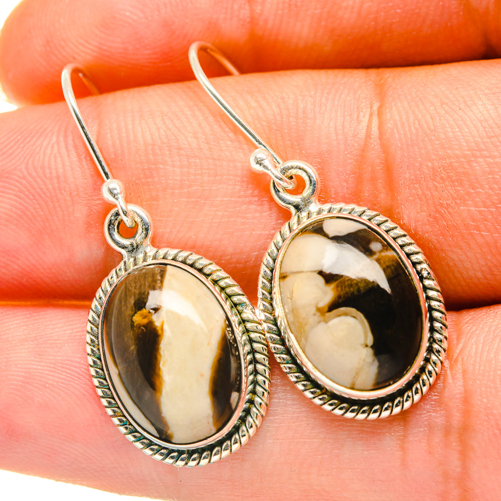 Peanut Wood Jasper Earrings handcrafted by Anasilvercos - EARR417944