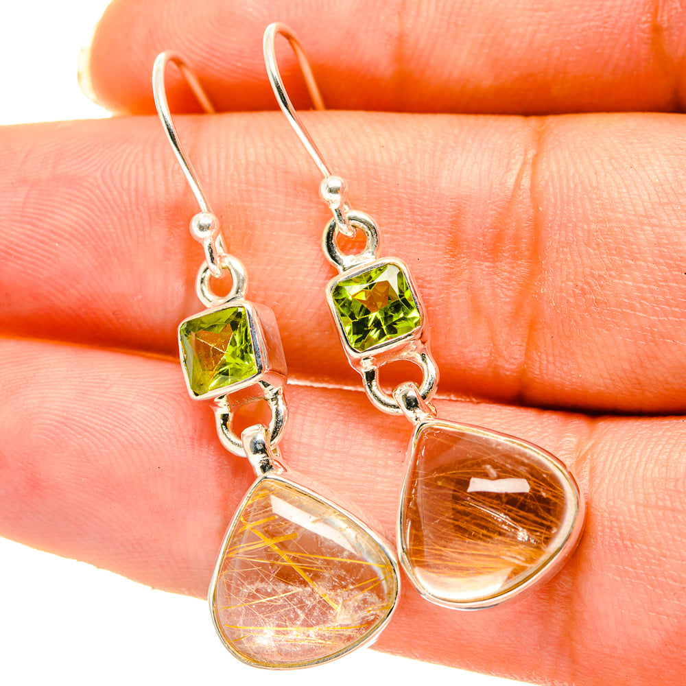 Rutilated Quartz Earrings handcrafted by Anasilvercos - EARR417951
