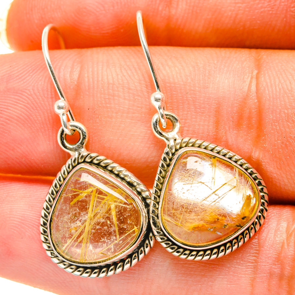 Rutilated Quartz Earrings handcrafted by Anasilvercos - EARR417957