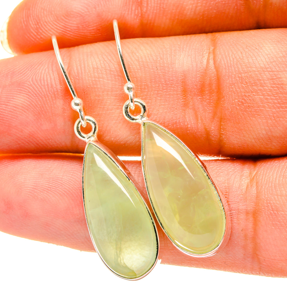 Prehnite Earrings handcrafted by Anasilvercos - EARR417968