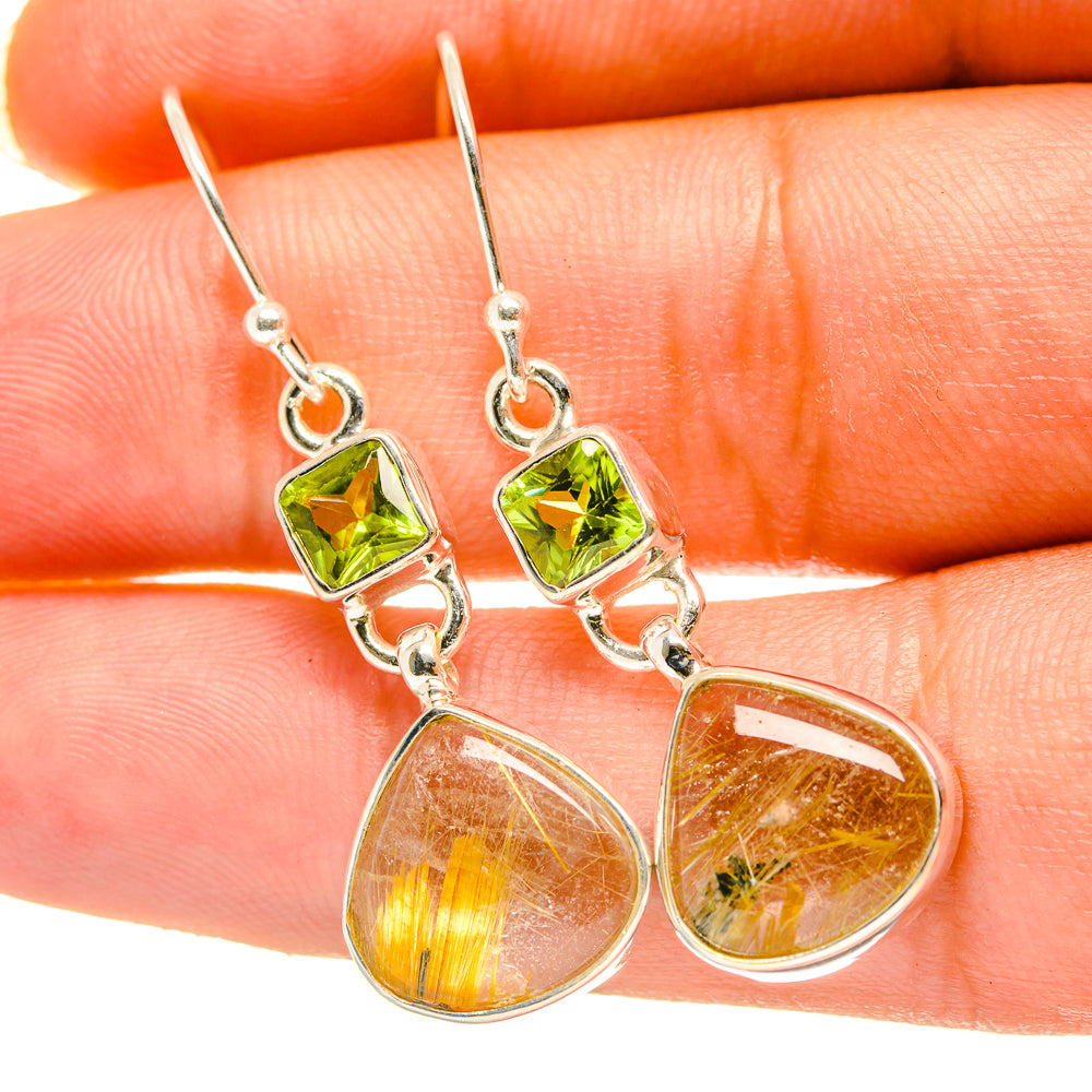 Rutilated Quartz Earrings handcrafted by Anasilvercos - EARR417969