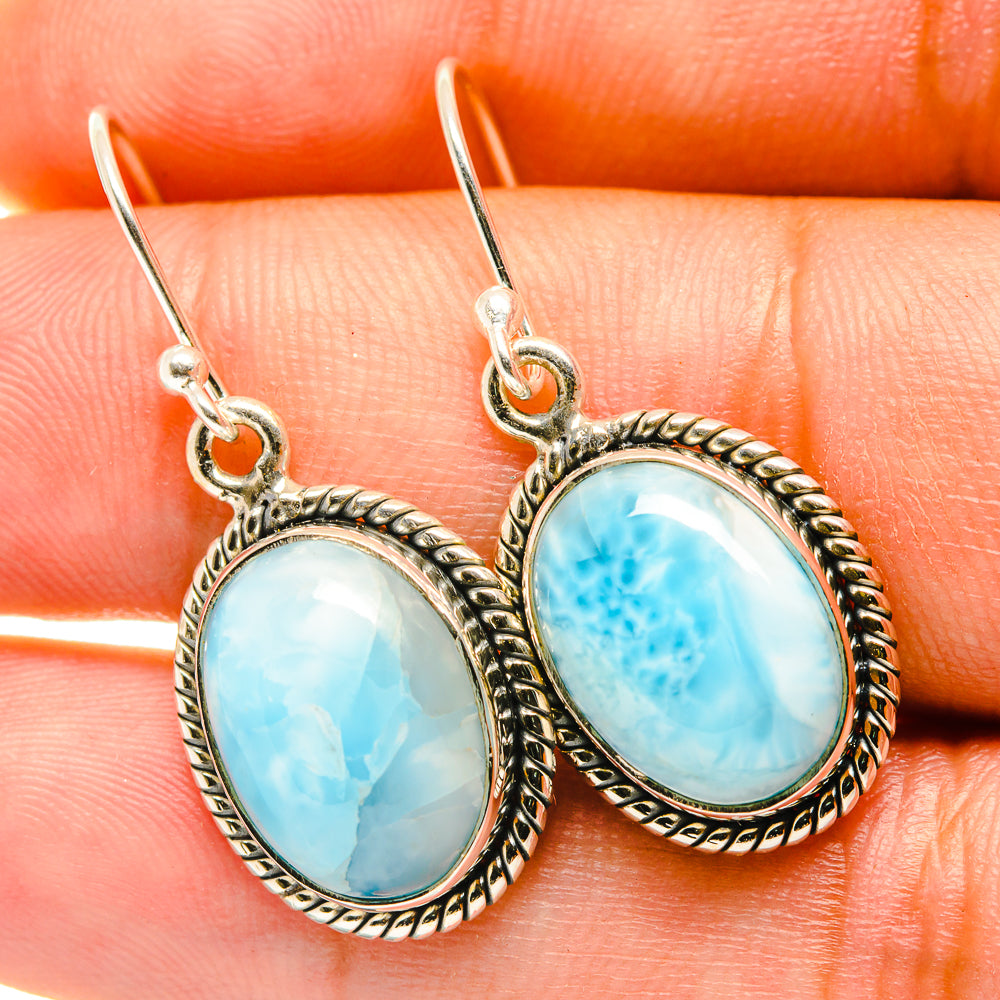 Larimar Earrings handcrafted by Anasilvercos - EARR417982