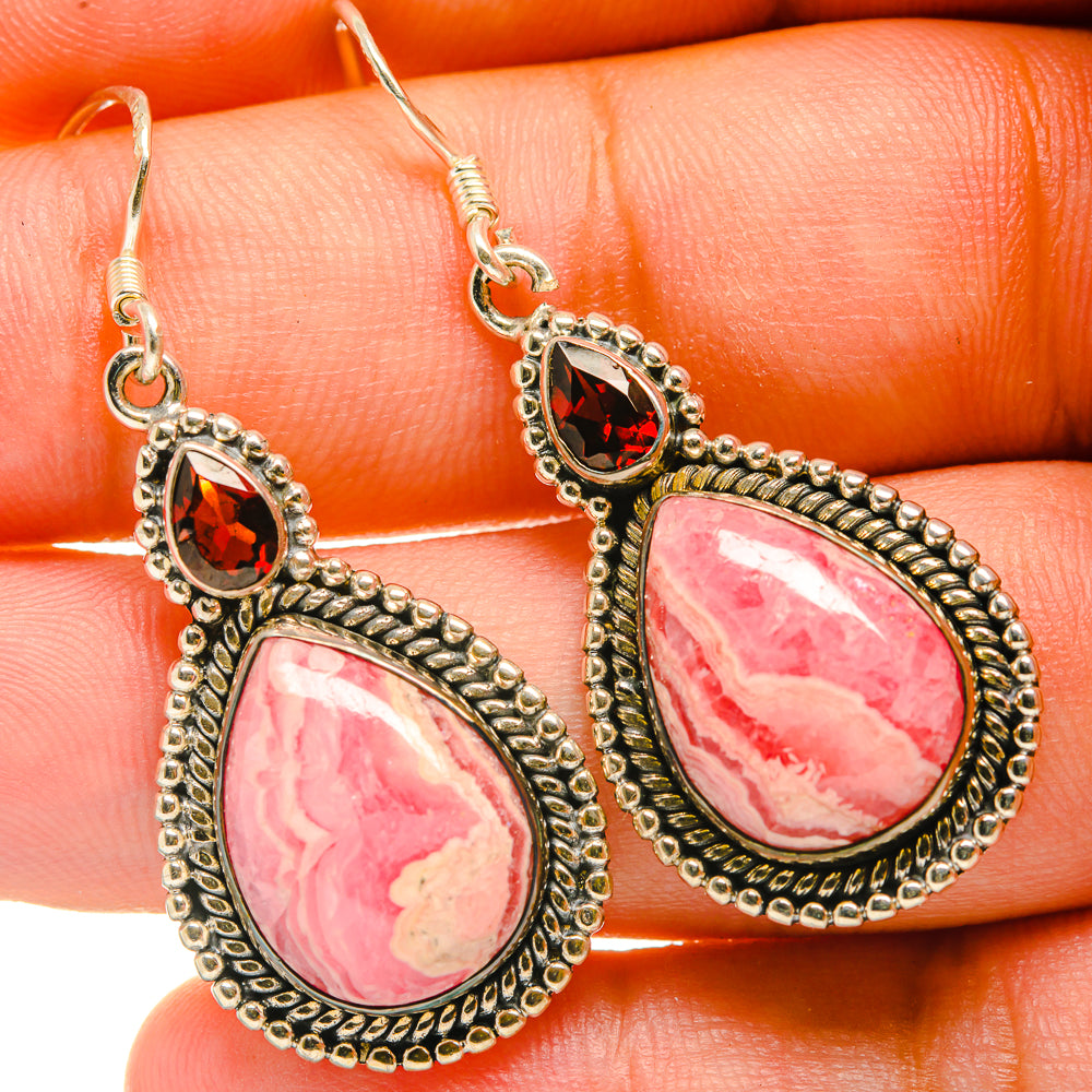 Rhodochrosite Earrings handcrafted by Anasilvercos - EARR417996
