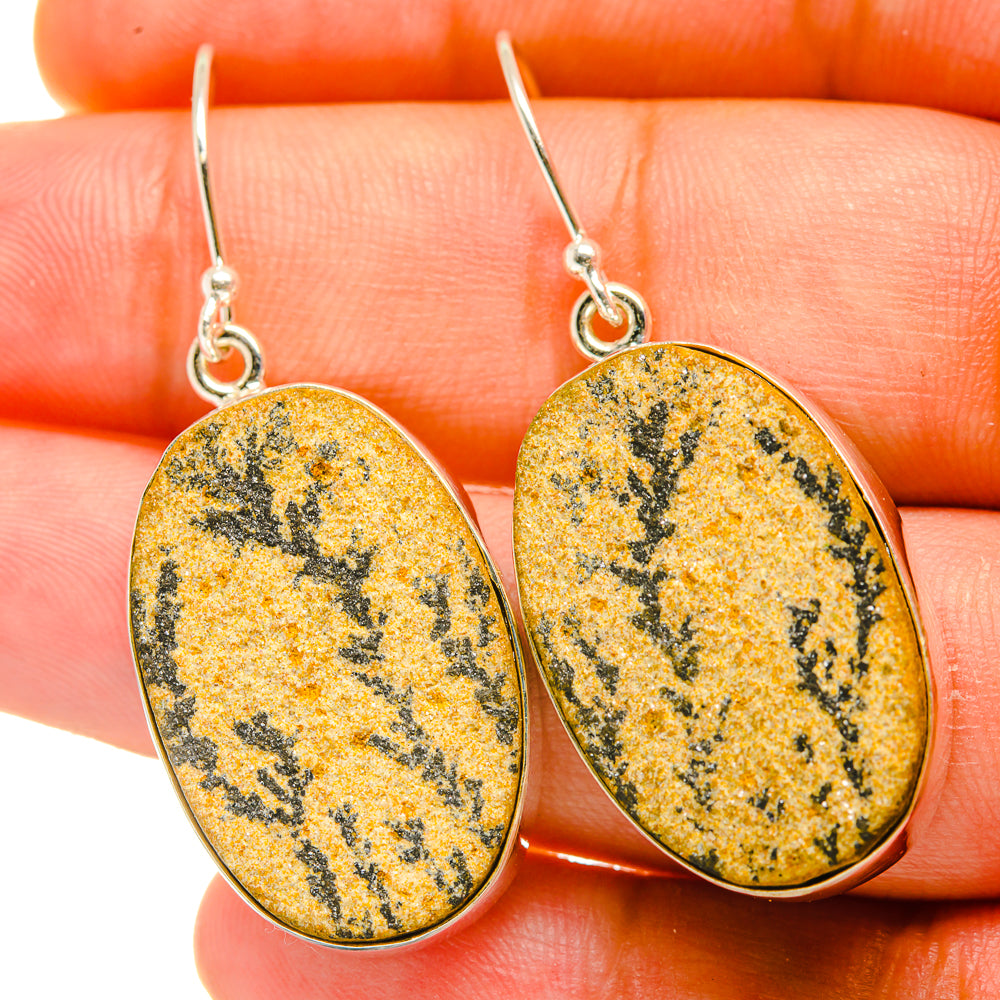 Germany Psilomelane Dendrite Earrings handcrafted by Anasilvercos - EARR417998