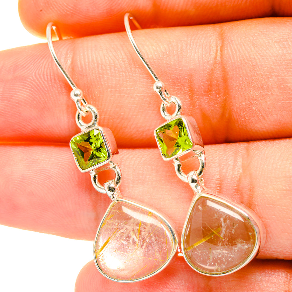 Rutilated Quartz Earrings handcrafted by Anasilvercos - EARR417999
