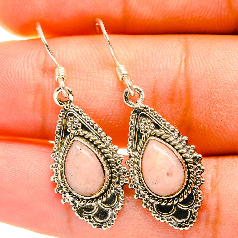 Pink Opal Earrings handcrafted by Anasilvercos - EARR418002