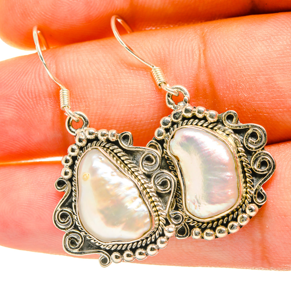 Mother Of Pearl Earrings handcrafted by Anasilvercos - EARR418007
